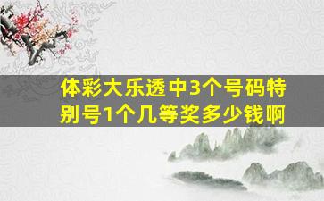 体彩大乐透中3个号码特别号1个几等奖多少钱啊