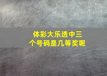 体彩大乐透中三个号码是几等奖呢