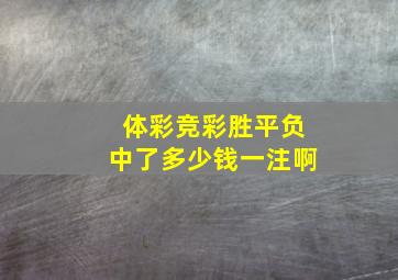 体彩竞彩胜平负中了多少钱一注啊