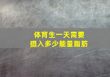 体育生一天需要摄入多少能量脂肪