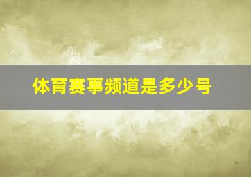 体育赛事频道是多少号