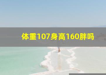 体重107身高160胖吗