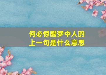 何必惊醒梦中人的上一句是什么意思