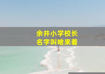 余井小学校长名字叫啥来着