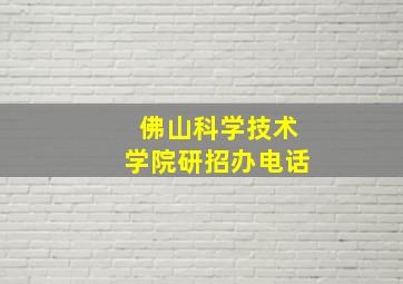 佛山科学技术学院研招办电话