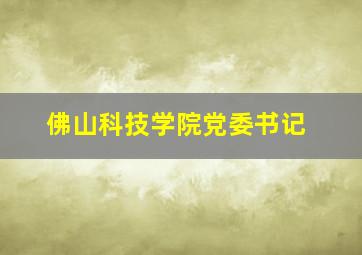 佛山科技学院党委书记