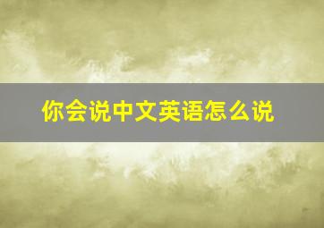 你会说中文英语怎么说