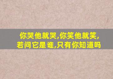 你哭他就哭,你笑他就笑,若问它是谁,只有你知道吗