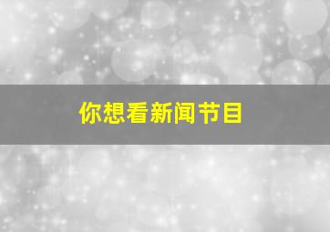 你想看新闻节目