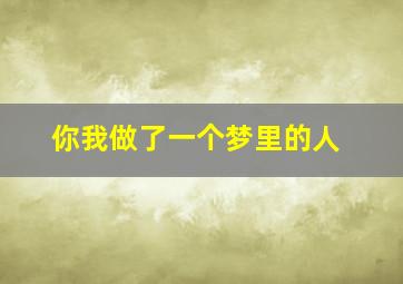 你我做了一个梦里的人