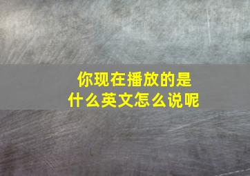 你现在播放的是什么英文怎么说呢