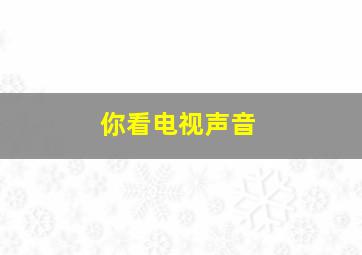 你看电视声音