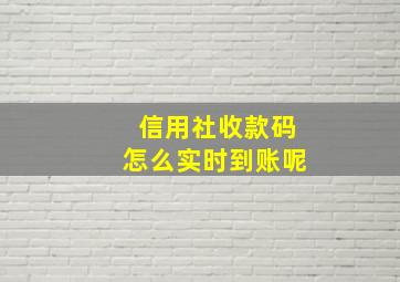 信用社收款码怎么实时到账呢