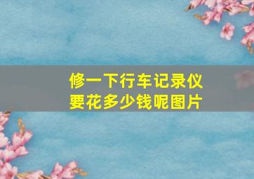 修一下行车记录仪要花多少钱呢图片