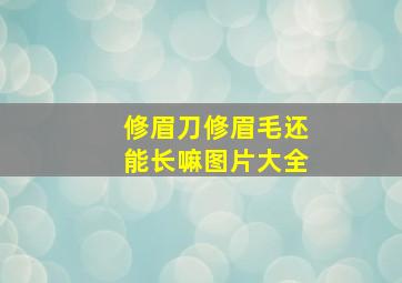 修眉刀修眉毛还能长嘛图片大全