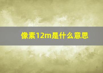 像素12m是什么意思