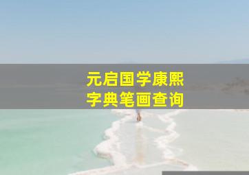 元启国学康熙字典笔画查询