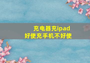 充电器充ipad好使充手机不好使