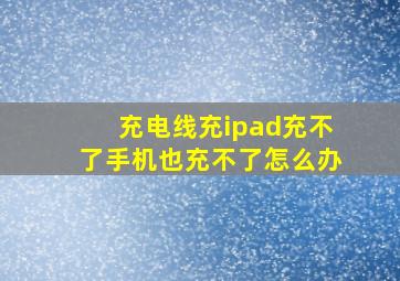 充电线充ipad充不了手机也充不了怎么办