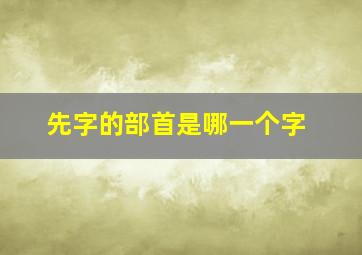 先字的部首是哪一个字