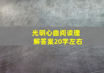 光明心曲阅读理解答案20字左右