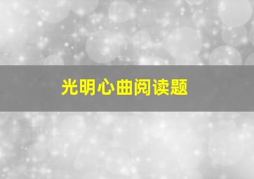 光明心曲阅读题