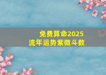 免费算命2025流年运势紫微斗数