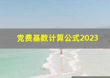 党费基数计算公式2023