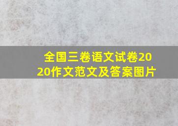 全国三卷语文试卷2020作文范文及答案图片