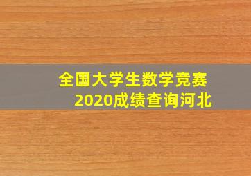 全国大学生数学竞赛2020成绩查询河北