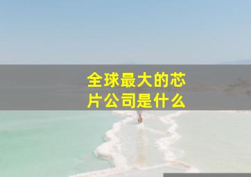 全球最大的芯片公司是什么