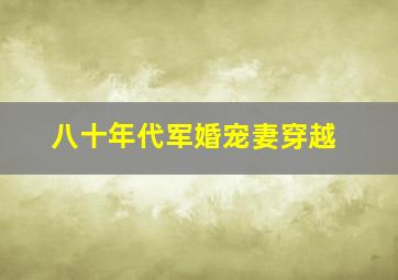 八十年代军婚宠妻穿越