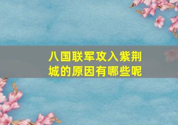 八国联军攻入紫荆城的原因有哪些呢