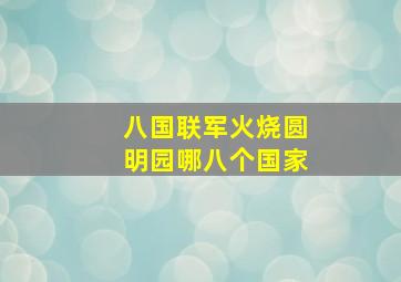 八国联军火烧圆明园哪八个国家