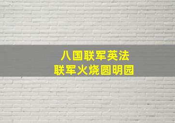 八国联军英法联军火烧圆明园