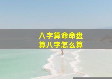 八字算命命盘算八字怎么算