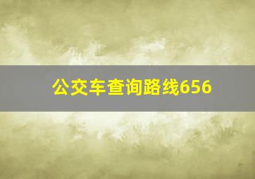 公交车查询路线656