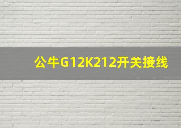 公牛G12K212开关接线