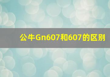 公牛Gn607和607的区别