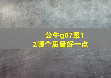 公牛g07跟12哪个质量好一点