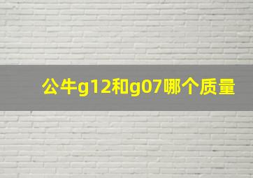 公牛g12和g07哪个质量