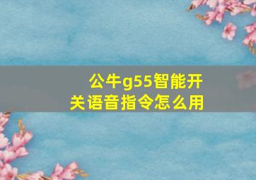 公牛g55智能开关语音指令怎么用