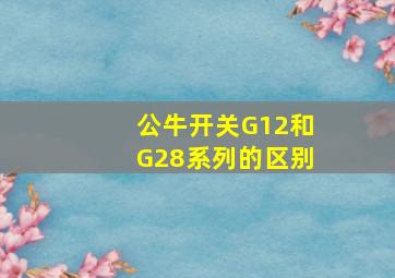 公牛开关G12和G28系列的区别