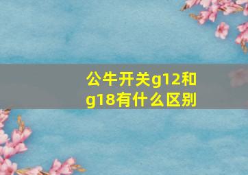 公牛开关g12和g18有什么区别