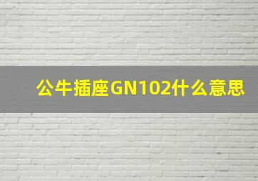 公牛插座GN102什么意思