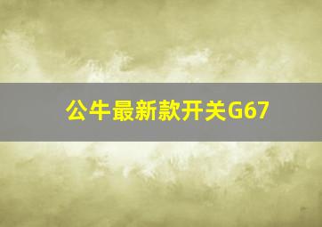 公牛最新款开关G67