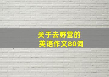 关于去野营的英语作文80词