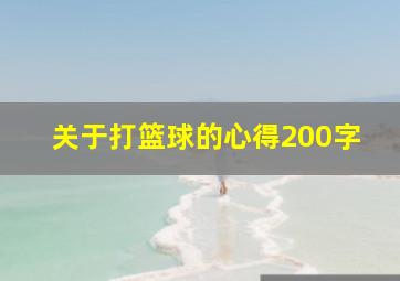 关于打篮球的心得200字