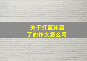 关于打篮球赢了的作文怎么写