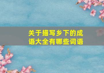 关于描写乡下的成语大全有哪些词语